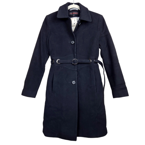 Via Spiga Jackets & Blazers - Via Spiga Black Wool Cashmere Blend Knee Length Coat Jacket Women's Size 2